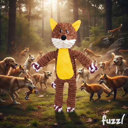 Fuzzl Fred Rope Exoskeleton Fox Dog Toy – Durable Knotted Rope with Squeaker - Fuzzl Pet