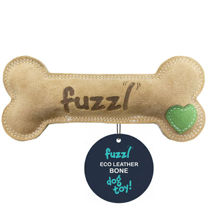 Fuzzl Eco Leather Bone - Large – Durable Dog Toy