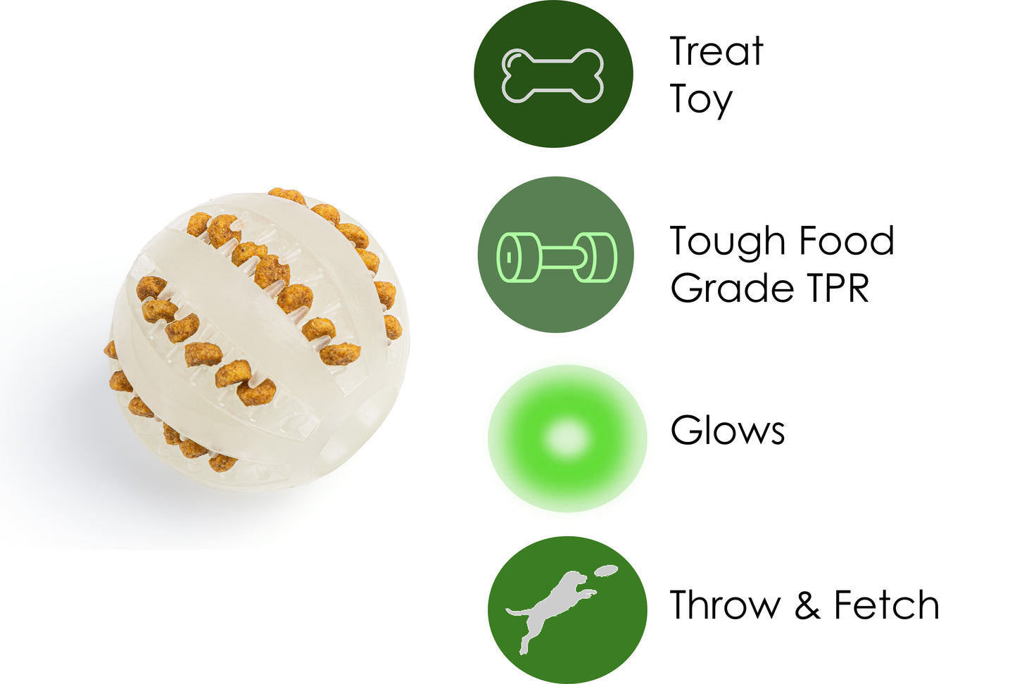 Fuzzl Super Glow Dog Ball Treat Toy and Dental Toy for Dogs and - Fuzzl Pet