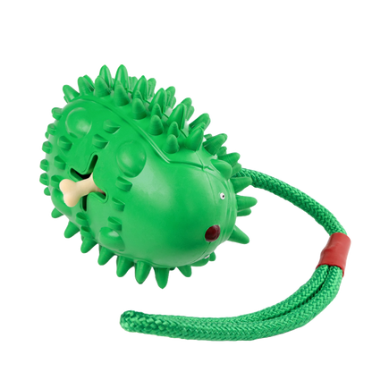 Fuzzl Eco Rubber Chuck & Treat Hedgehog - Green Dog Toy – Durable - Fuzzl Pet