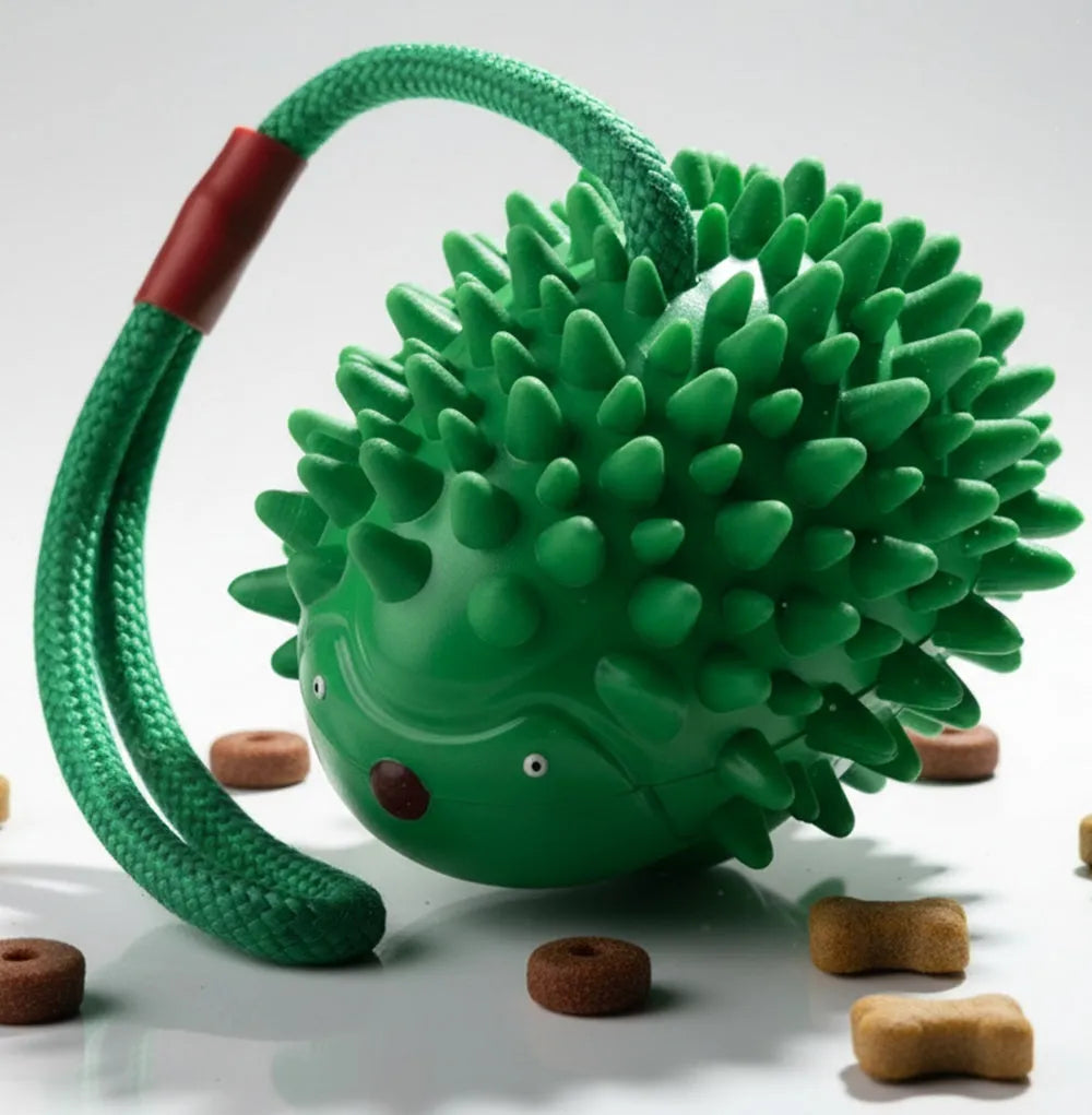 Fuzzl Eco Rubber Chuck & Treat Hedgehog - Green Dog Toy – Durable - Fuzzl Pet