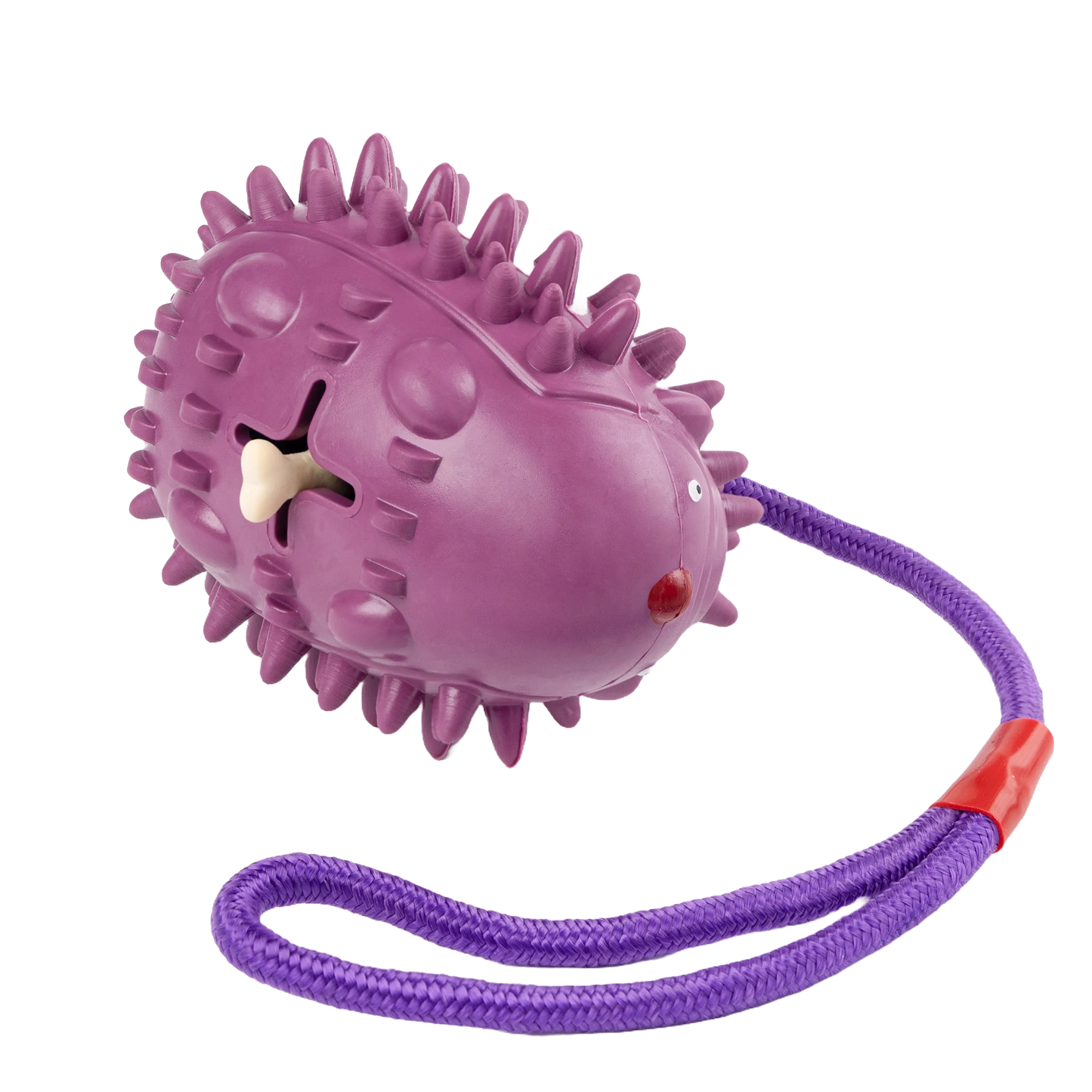 Fuzzl Eco Rubber Chuck & Treat Hedgehog - Purple Dog Toy – Durable - Fuzzl Pet