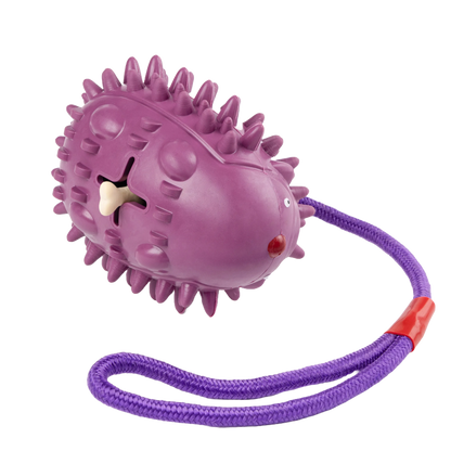 Fuzzl Eco Rubber Chuck & Treat Hedgehog - Purple Dog Toy – Durable - Fuzzl Pet