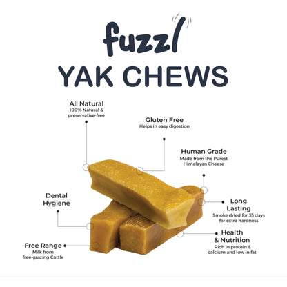 Fuzzl Himalayan Yak Chews Medium 2-Pack | Blueberry & Strawberry