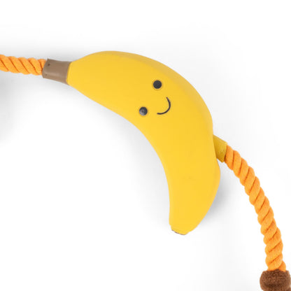Fuzzl Tugga Bananas Dog Toy - Rope Latex and Plush Dog and Puppy