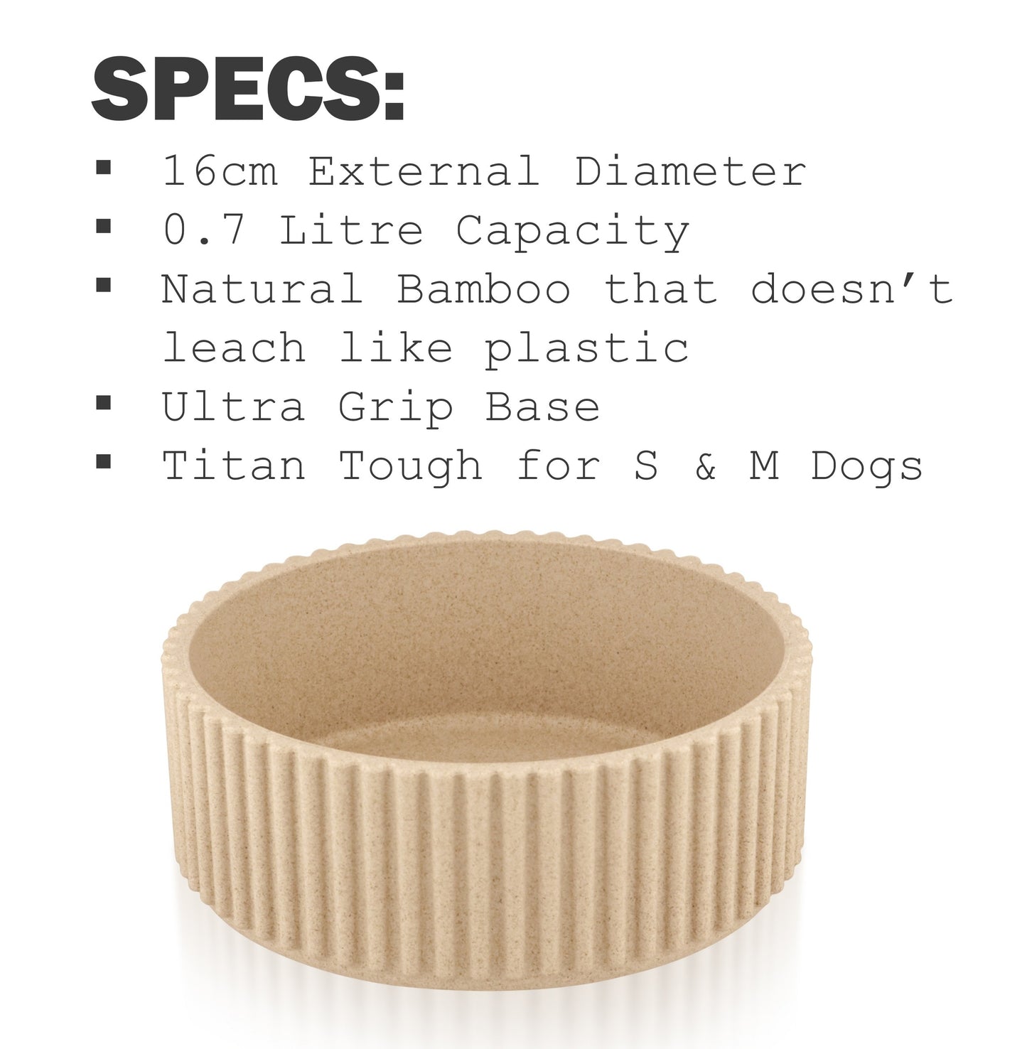 Fuzzl Meghna Bamboo Dog Bowl 750ml Medium 16cm