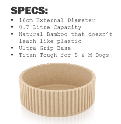 Fuzzl Meghna Bamboo Dog Bowl 750ml Medium 16cm