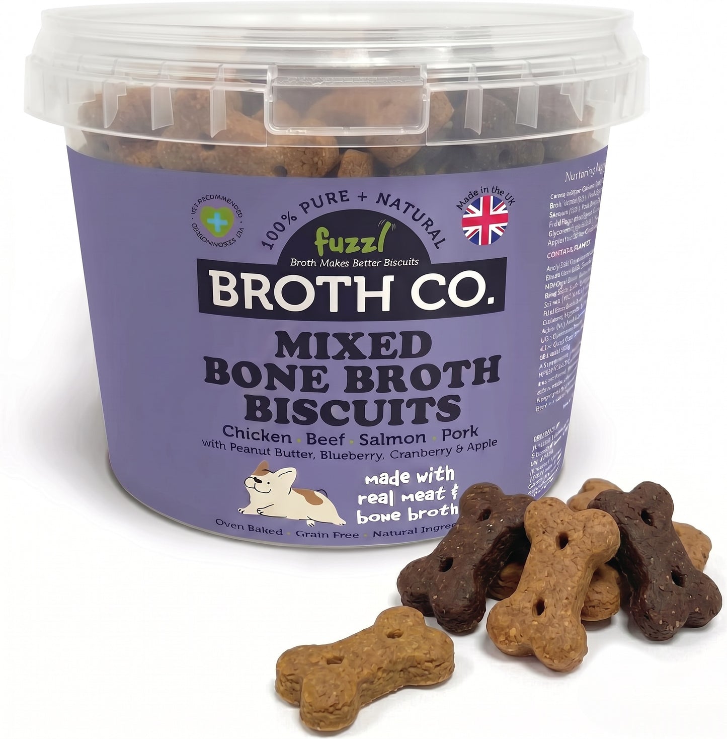 Fuzzl Broth Co. | Mixed Bone Broth Dog Treats Variety Tub (1kg Bulk)