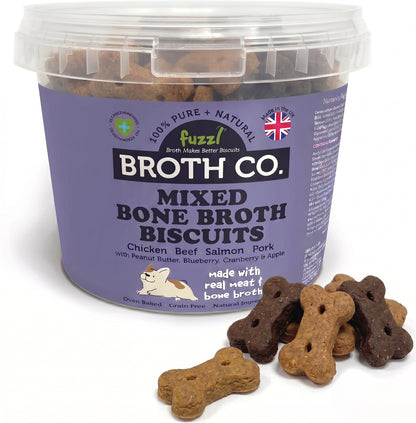 Fuzzl Broth Co. | Mixed Bone Broth Dog Treats Variety Tub (1kg Bulk)