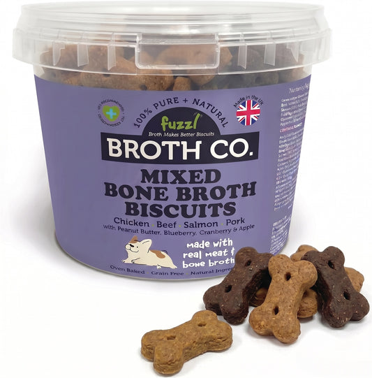 Fuzzl Broth Co. | Mixed Bone Broth Dog Treats Variety Tub (1kg Bulk)