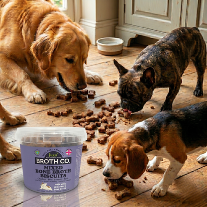 Fuzzl Broth Co. | Mixed Bone Broth Dog Treats Variety Tub (1kg Bulk)