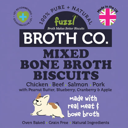 Fuzzl Broth Co. | Mixed Bone Broth Dog Treats Variety Tub (1kg Bulk)