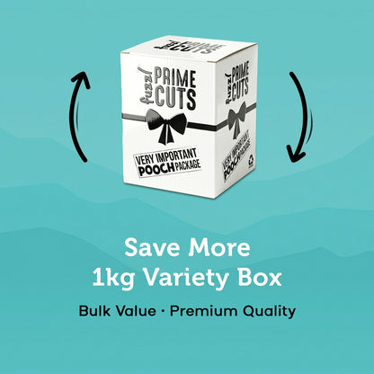Fuzzl Prime Cuts 1kg Variety Pack | Natural Dog Treats – 5 Types - Fuzzl Pet