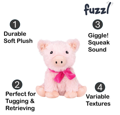 Fuzzl Super Soft Plush Pig Dog Toy with Giggle Squeaker – Durable - Fuzzl Pet