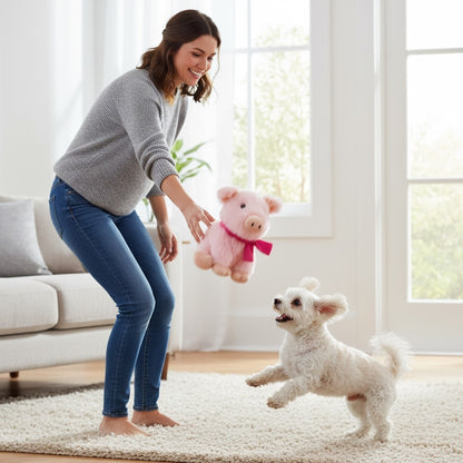 Fuzzl Super Soft Plush Pig Dog Toy with Giggle Squeaker – Durable - Fuzzl Pet