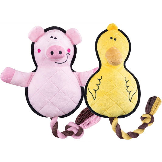 Fuzzl Dura Daisy Duck & Pickles Pig – Durable Dog Toy - Fuzzl Pet