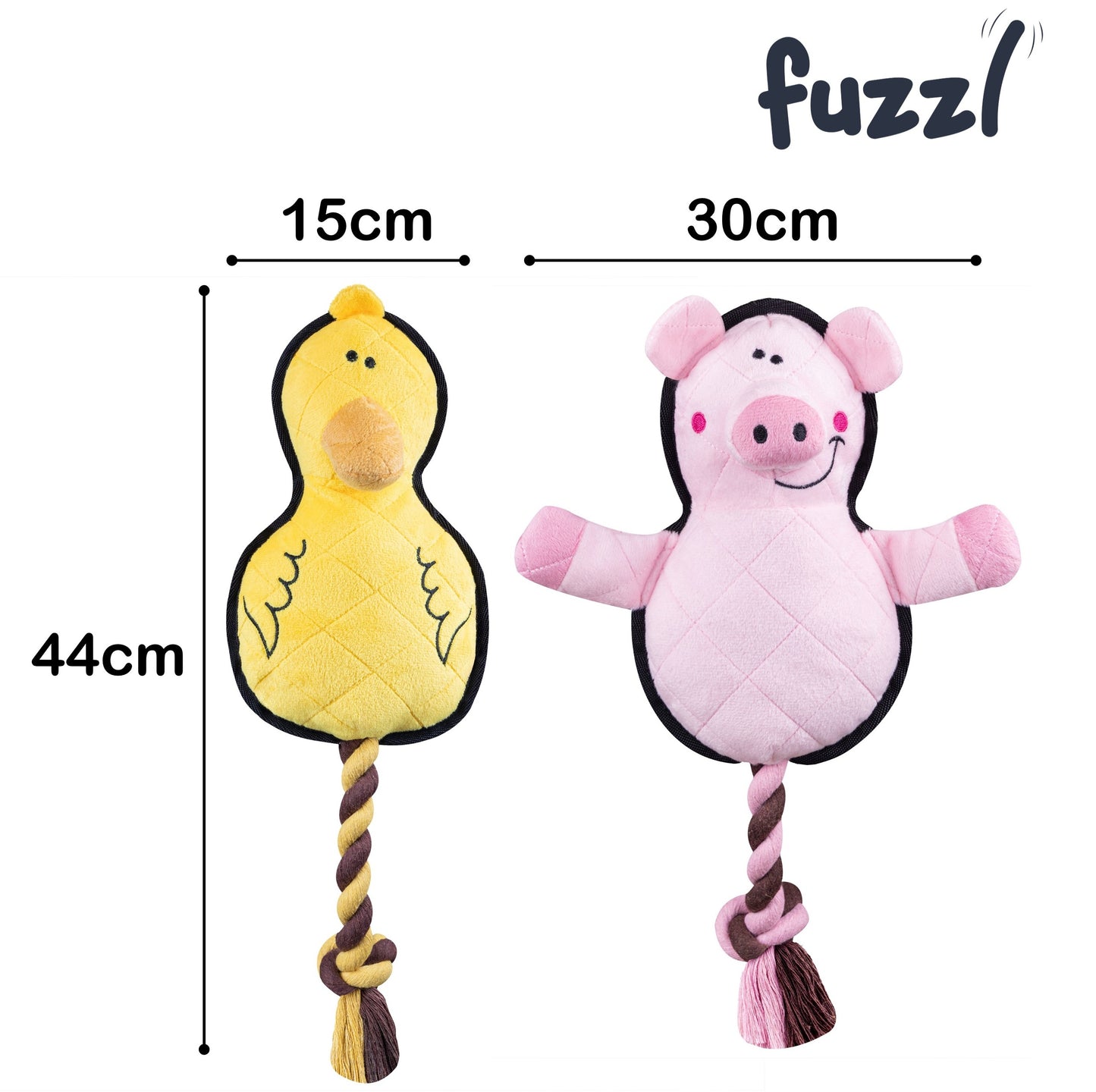 Fuzzl Dura Daisy Duck & Pickles Pig – Durable Dog Toy - Fuzzl Pet