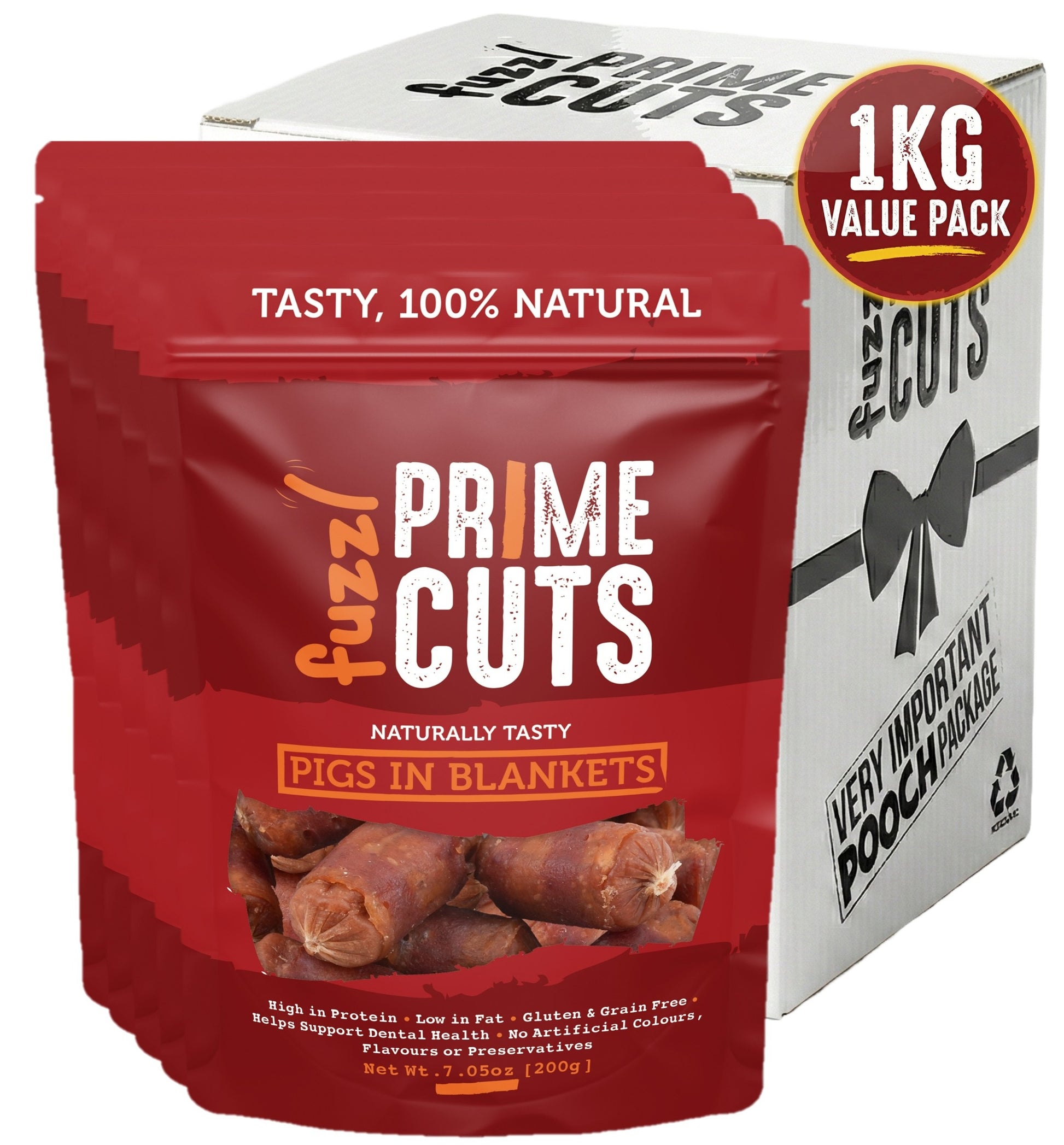 Fuzzl Prime Cuts Pigs in Blankets Dog Treats | 5x200g Value Pack - Fuzzl Pet