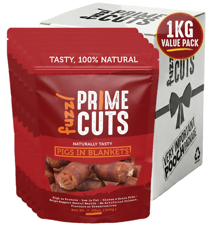 Fuzzl Prime Cuts Pigs in Blankets Dog Treats | 5x200g Value Pack - Fuzzl Pet