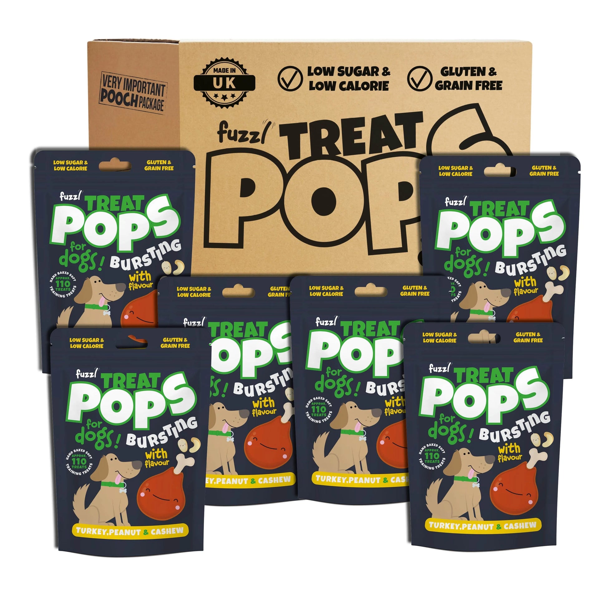 Fuzzl Treat Pops - Turkey, Peanut & Cashew Dog Treats 6 x 100g - Fuzzl Pet