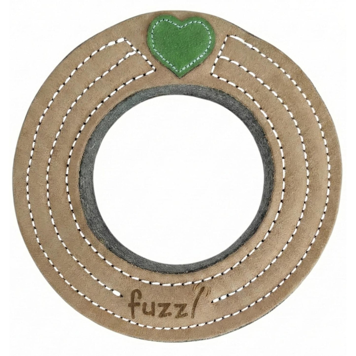 Fuzzl Eco Leather Ring | Natural Tough Chew Dog Toy