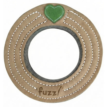 Fuzzl Eco Leather Ring | Natural Tough Chew Dog Toy