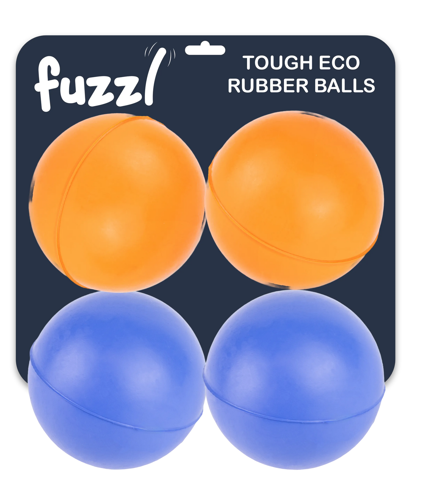 Fuzzl Eco Solid Rubber Ball 4 Pack Dog Balls – Durable Dog Toy - Fuzzl Pet