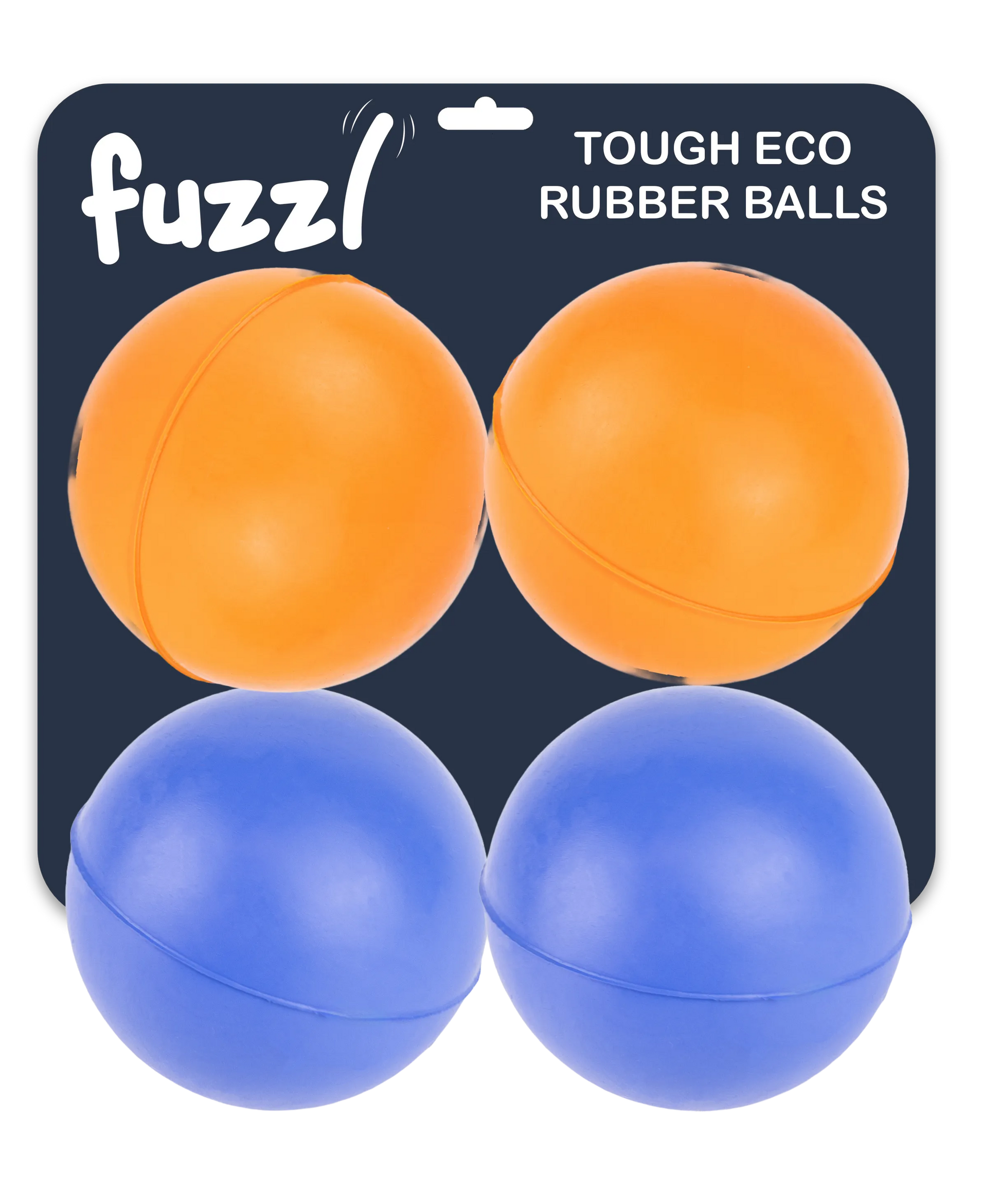 Fuzzl Eco Solid Rubber Ball 4 Pack Dog Balls – Durable Dog Toy - Fuzzl Pet