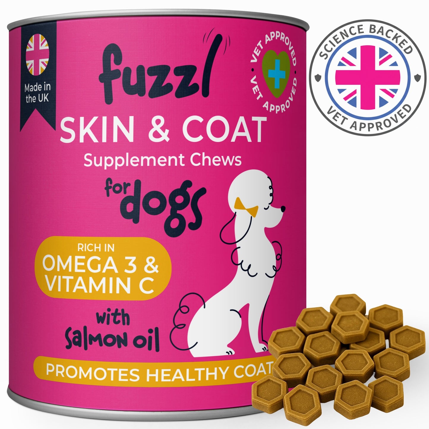 Fuzzl Itchy Skin & Coat Supplement Max Strength 30 Treats - Fuzzl Pet