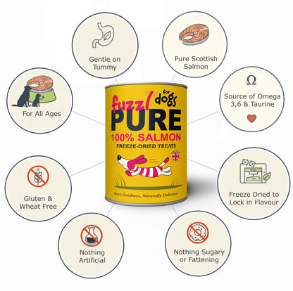 Fuzzl PURE Freeze Dried Scottish Salmon - Dog - 150g tube