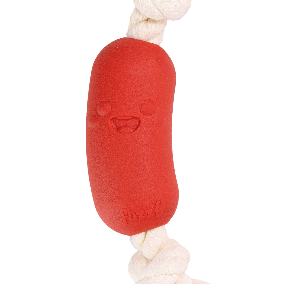Fuzzl XL Tuff Tug Sizzlers | Bacon Scented Rope & Rubber Dog Toy