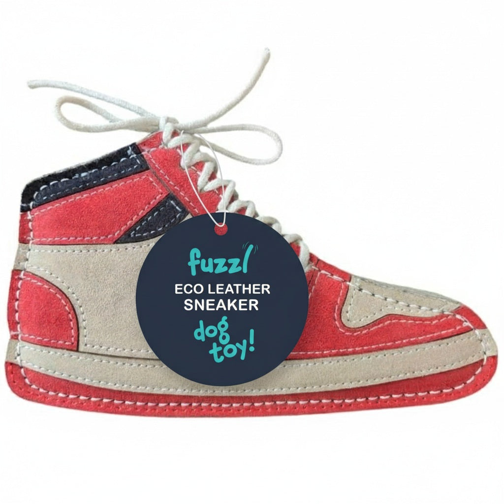 Fuzzl Eco Leather Sneaker | Natural Tough Chew Dog Toy - Fuzzl Pet