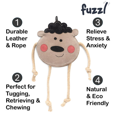 Fuzzl Eco Leather Sid Sheep Dog Toy