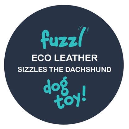 Fuzzl Eco Leather Sizzles Dachshund | Natural Tough Chew Toy