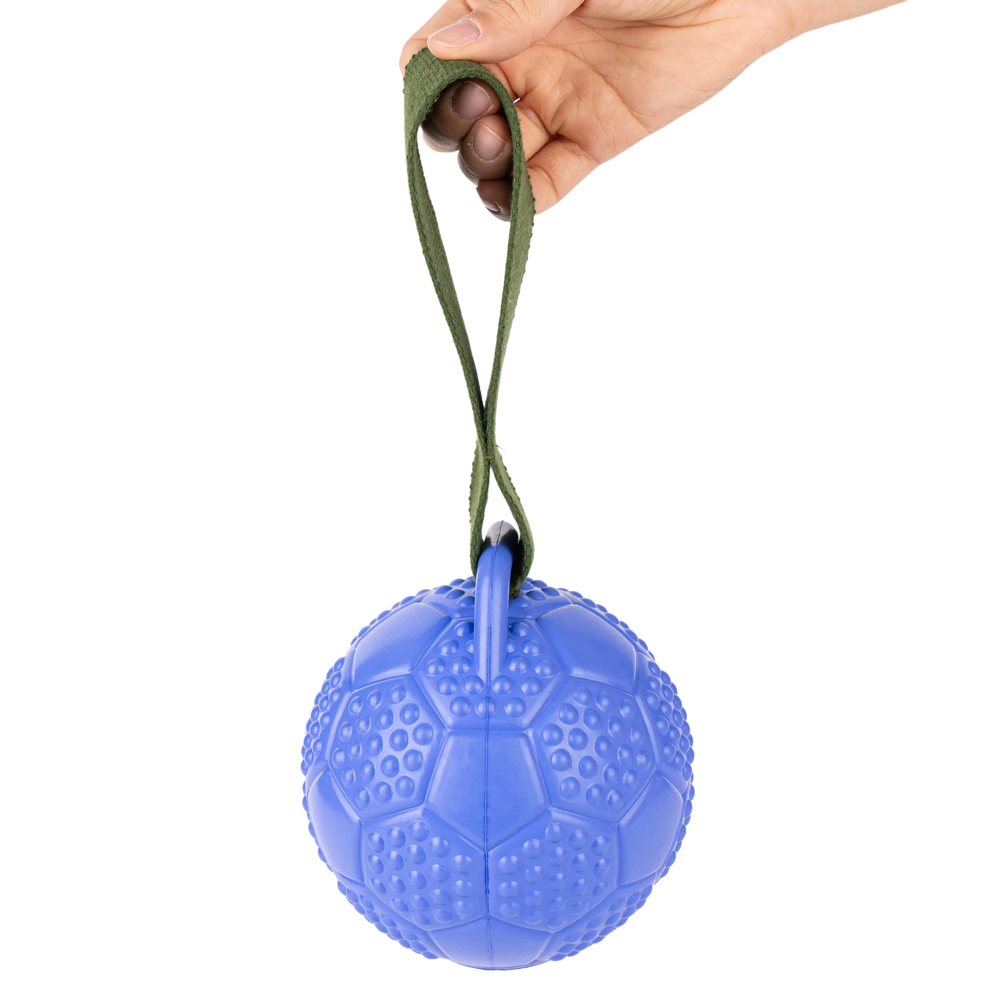 Fuzzl Eco Rubber Chuck & Treat Soccer Ball - Blue Dog Toy – Durable - Fuzzl Pet