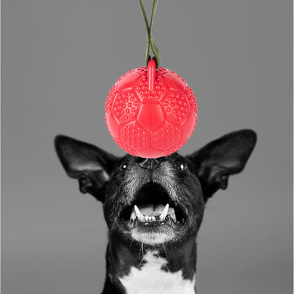 Fuzzl Eco Rubber Chuck & Treat Soccer Ball Red