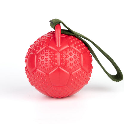 Fuzzl Eco Rubber Chuck & Treat Soccer Ball Red
