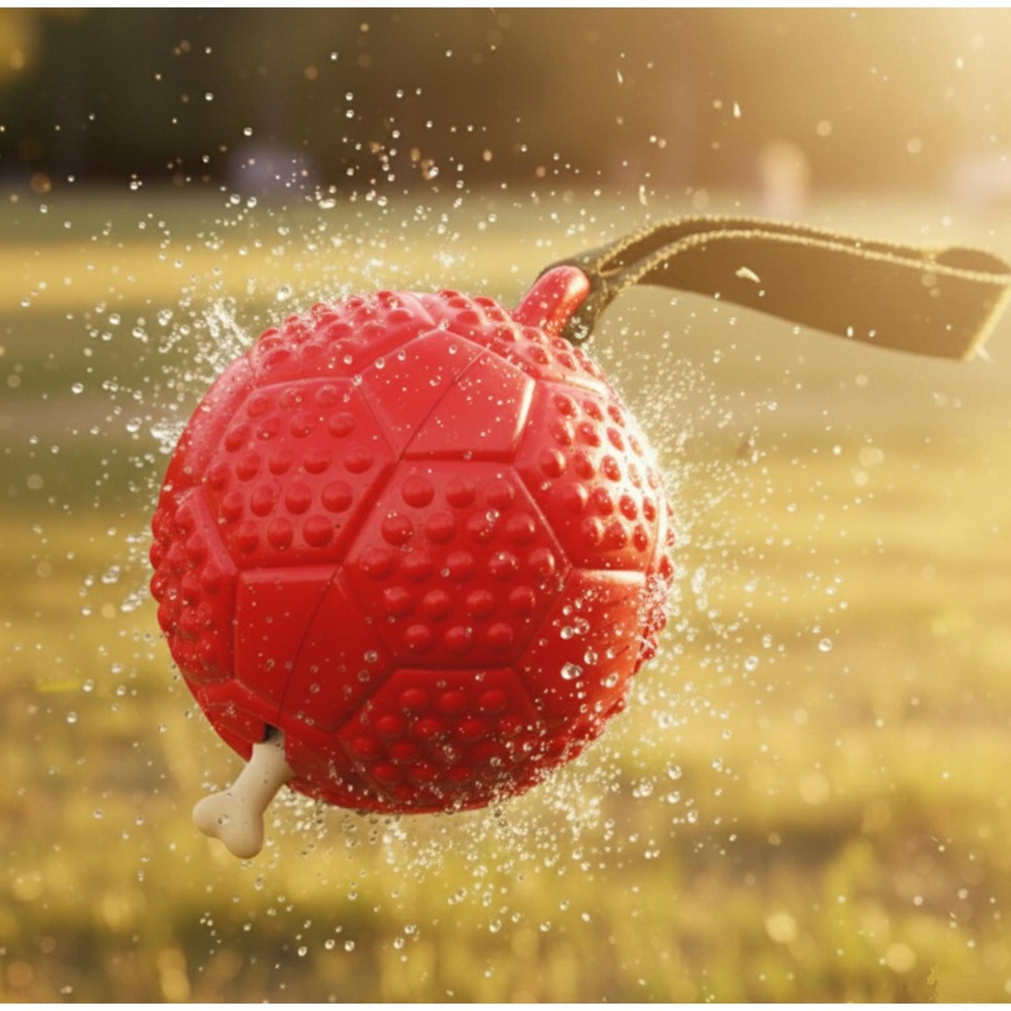 Fuzzl Eco Rubber Chuck & Treat Soccer Ball Red