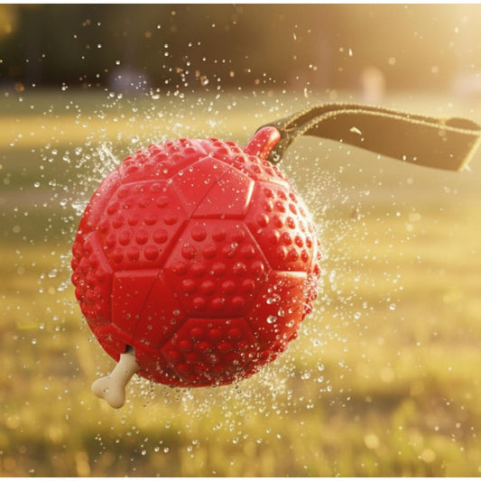 Fuzzl Eco Rubber Chuck & Treat Soccer Ball Red