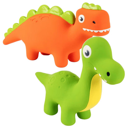 Fuzzl Rexy & Steggy Dino Latex Soft Chew Toy 2pk – Durable Dog Toy
