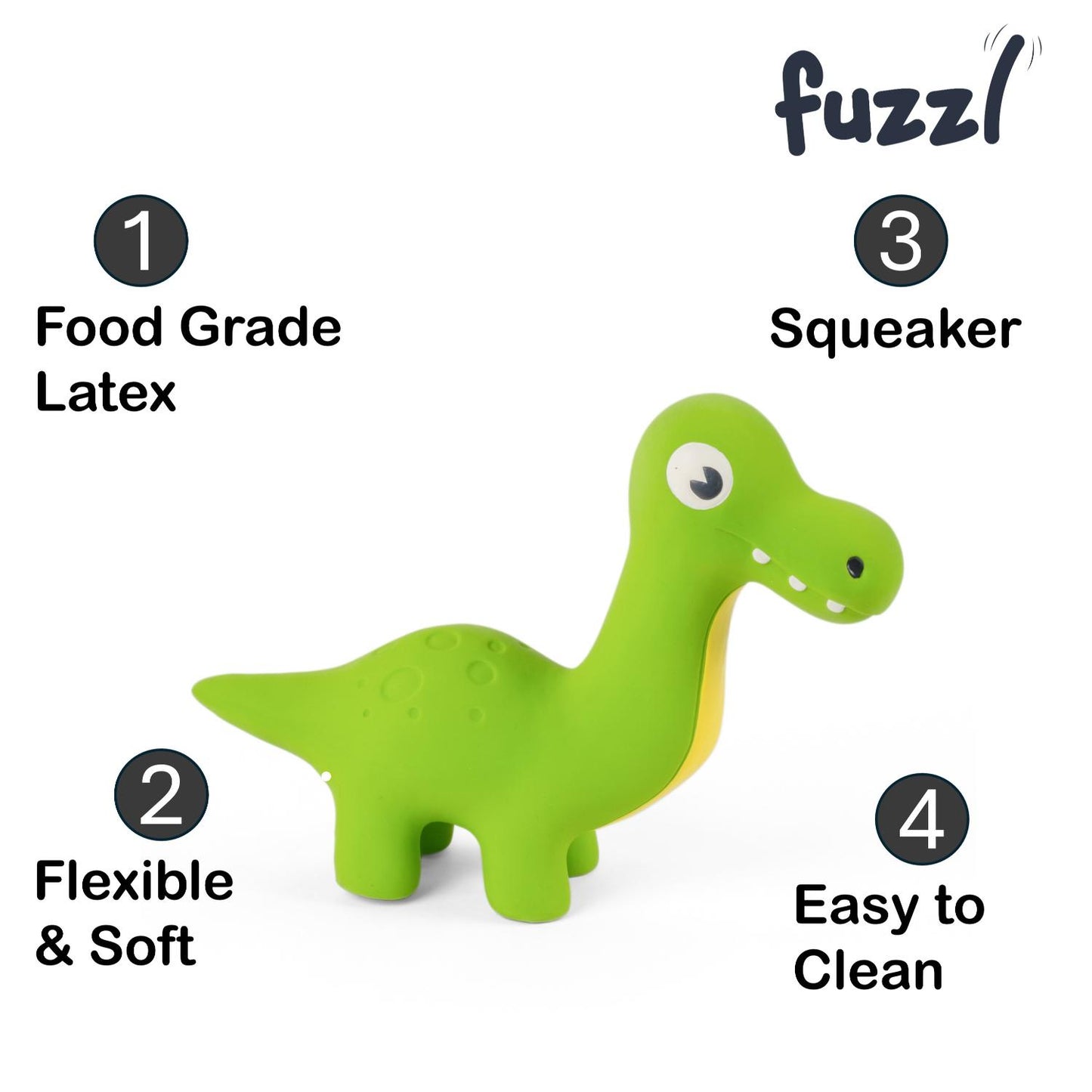 Fuzzl Rexy Dino Latex Soft Chew Toy