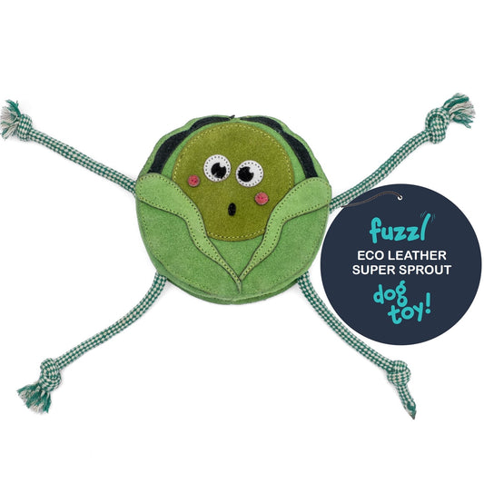 Fuzzl Eco Leather Super Sprout Dog Toy