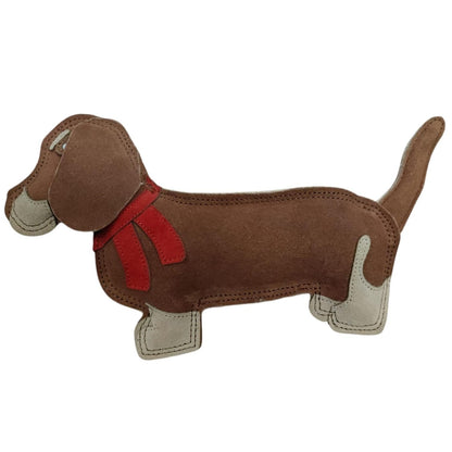 Fuzzl Eco Leather Sizzles Dachshund | Natural Tough Chew Toy