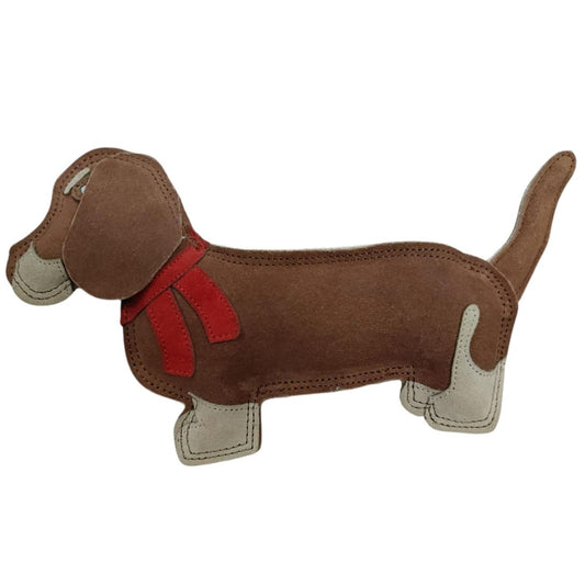 Fuzzl Eco Leather Sizzles Dachshund | Natural Tough Chew Toy