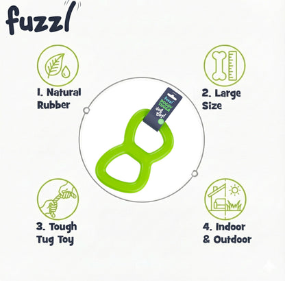 Fuzzl Eco Rubber Natural Tugger | Natural Rubber Dog Toy | Green