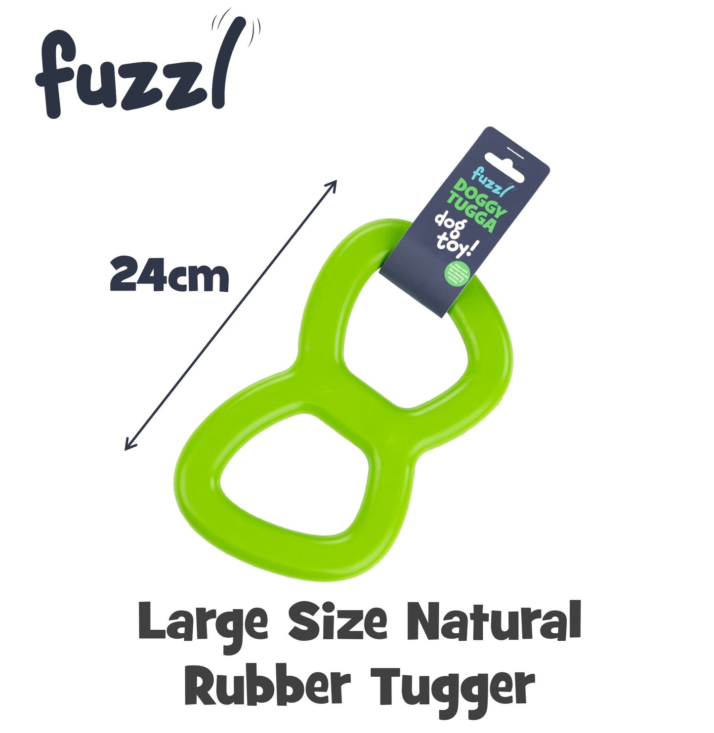 Fuzzl Eco Rubber Natural Tugger | Natural Rubber Dog Toy | Green