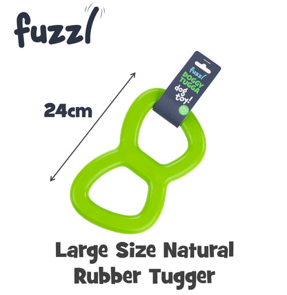 Fuzzl Eco Rubber Natural Tugger | Natural Rubber Dog Toy | Green