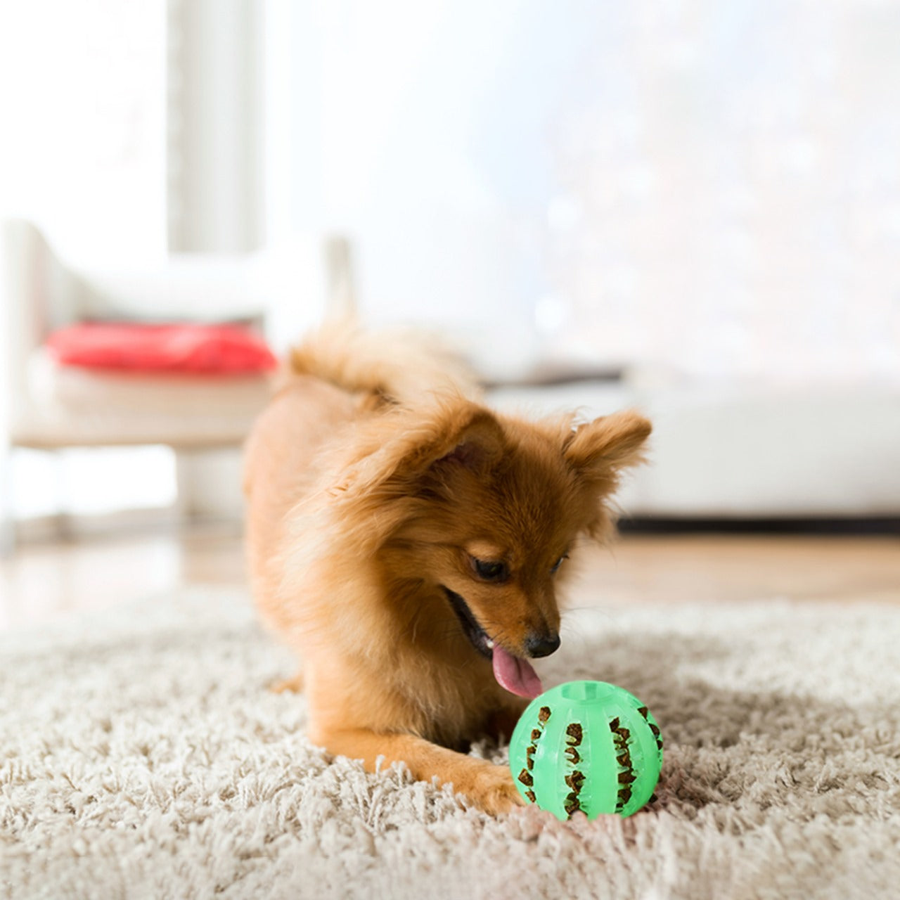 Fuzzl Super Glow Dog Ball Treat Toy and Dental Toy for Dogs and - Fuzzl Pet