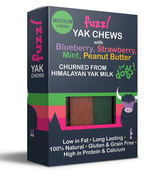 Fuzzl Yak Cheese Himalayan Dog Chews in Box - 4 Flavours