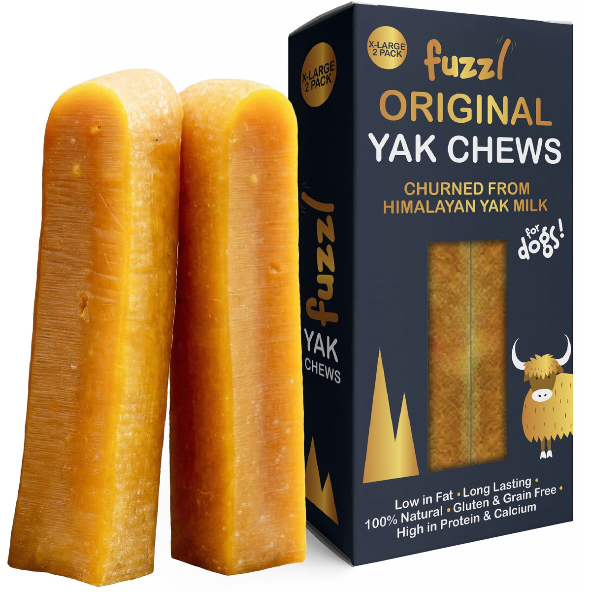 Fuzzl Gold Yak Cheese 300g | 2 x 150g Large Himalayan Dog Chew